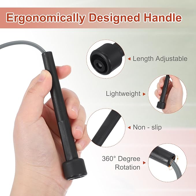PATIKIL Jump Rope PVC, Adjustable Speed Skipping Rope Tangle-Free Exercise Equipment for Workout Women Men Outdoor Training Home Fitness