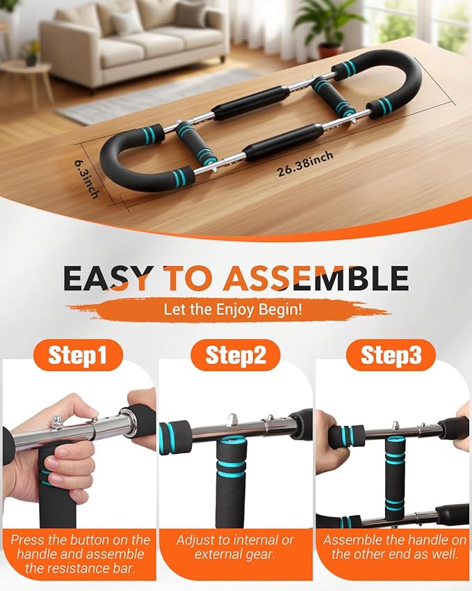 eWonLife Twister Arm Trainer - Adjustable 6 Resistance Level Arm & Chest Workout Equipment for Man Women Arm Trainer Chest Exerciser Portable Home Gym Equipment for Strengthen Upper Body