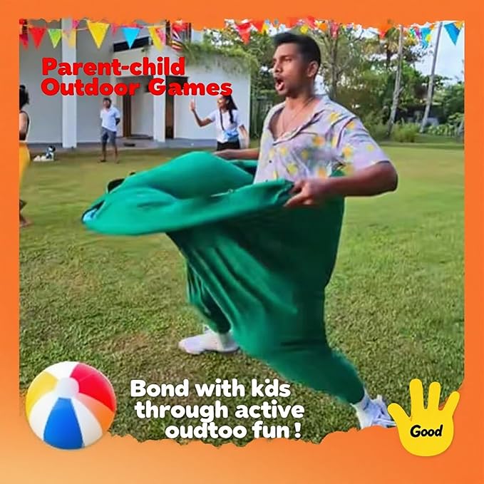 Granny Pants Giant Yard Game with Bouncy Balls - Ultimate Outdoor Tossing Party Game for Adults and Kids (RGBY)