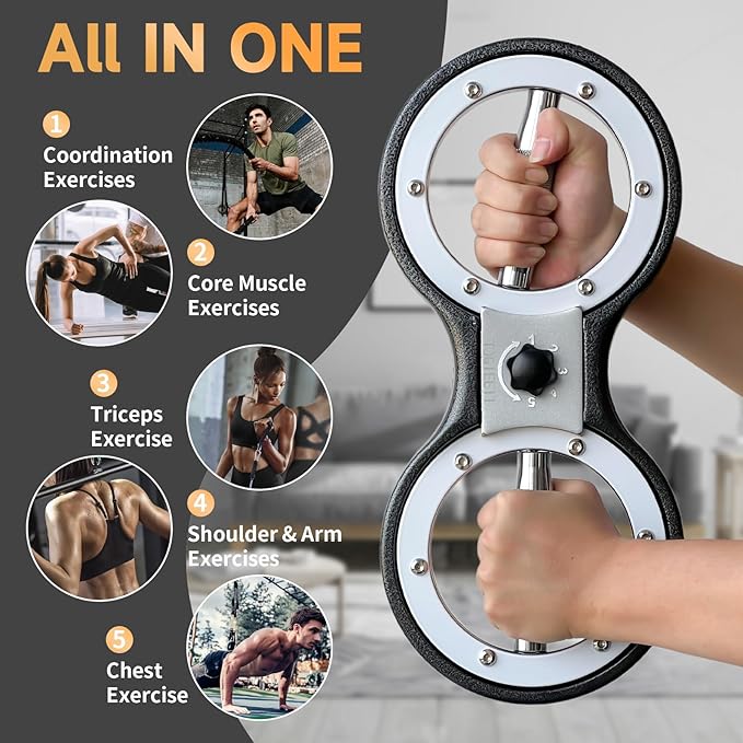 Burn Machine Arm Workout Appliances 360 Degree Rotatable Forearm Exerciser Resistance Adjustable Multi-Functional Rotational Trainer Grip Strength Trainer for Home and Gym Workouts.
