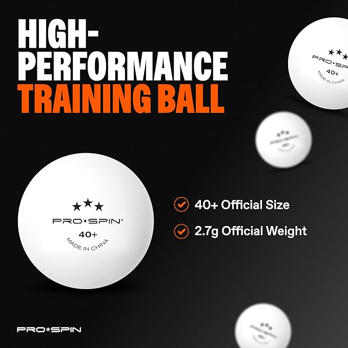 PRO SPIN Ping Pong Paddles - High-Performance Set with Premium Table Tennis Rackets, 3-Star Ping Pong Balls, Compact Storage Case | Professional Quality Ping Pong Paddle Set | Indoor & Outdoor Games