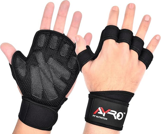 AYRO Workout Gloves for Men & Women – Ventilated Weight Lifting Gloves with Wrist Support - Gym Gloves for Men, Breathable Palm Padding, Non-Slip Grip – Ideal for Gym, Fitness, Cross Training
