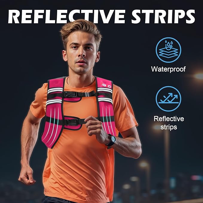 Weighted Vest Woman, 6 LB Womens Weight Vest for Walking, Strength Training Weight Vests for Men, Reflective Stripe Fitness Vest for Workout Running Jogging