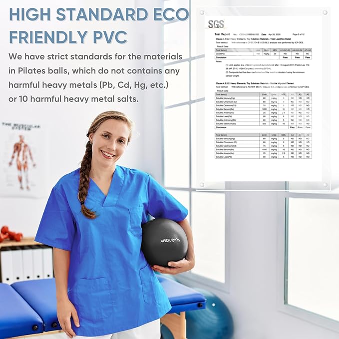 APEXUP Yoga & Pilates Ball - Anti Slip Heavy Duty Gym Ball for Fitness, Balance & Core Workout