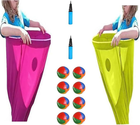 FunFling Granny Pants Yard Game - Oversized Outdoor Toss Game with 16 Throwing Balls for Adults & Kids, Giant Lawn Games for Backyard BBQ, Birthday Parties & Team Building Events