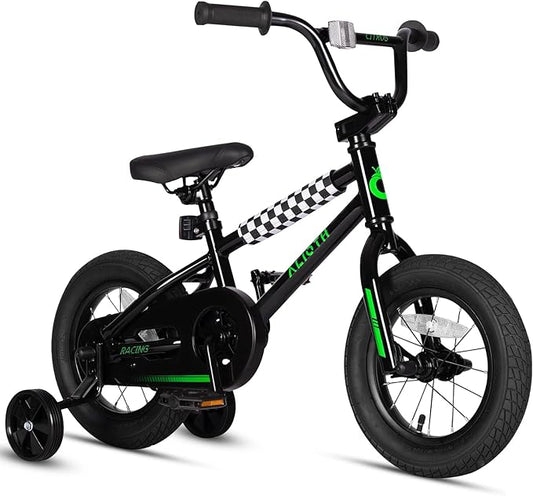 BMX Style Kids Bike for 2-8 Years Old Boys Girls Toddlers 12 14 16 Inches Bicycle with Training Wheels Coaster Brake, Multiple Color