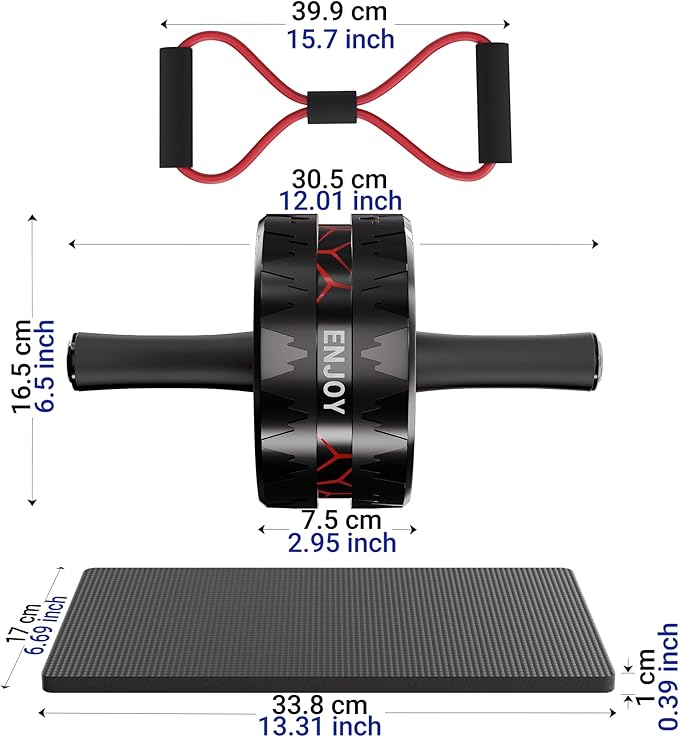 Readaeer Ab Roller Wheel, Ab Exercise Wheels Kit with Ab Roller, Resistance Bands, Knee Mat, Jump Rope, Push-Up Bar