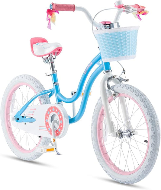 RoyalBaby Girls Bike EZ Bike Stargirl Training Free Balance to Pedal Easy Learning Bicycle, 12-20 Inch for Toddlers & Big Kids.