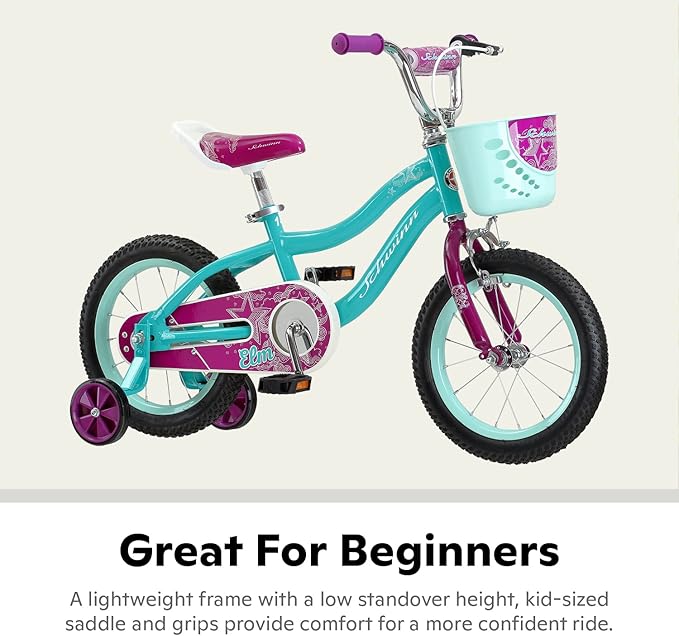 Schwinn Elm and Koen Bike or Balance Bike, 12-20 Inch Bike for Kids Ages 2-13, Black, Blue, Red, Teal, Pink or Purple, SmartStart Ergonomic Design, Adjustable Seat Grows with Child, Training Bicycle