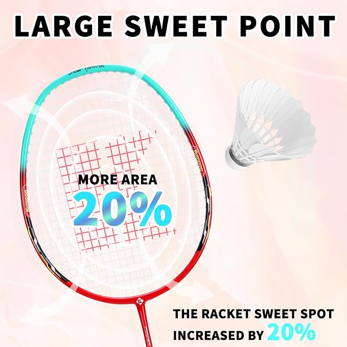 Badminton Racket Carbon Fiber, Badminton Racquet Set with Cover, Badminton Professional Racket Durable for Beginners Outdoor Games Gym