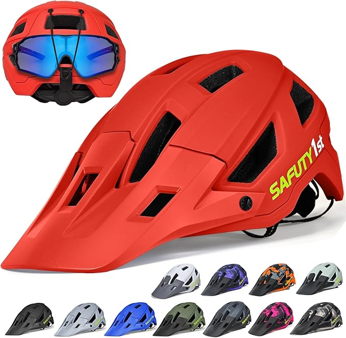 Mountain Bike Helmet for Adults & Youth Lightweight Impact-Resistant with Adjustable Dial & Removable Visor Unisex Helmet for Mountain Biking Bicycle Clcying
