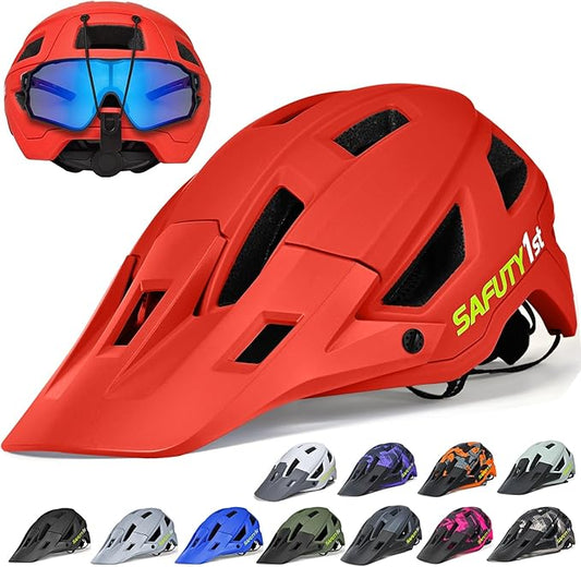 Mountain Bike Helmet for Adults & Youth Lightweight Impact-Resistant with Adjustable Dial & Removable Visor Unisex Helmet for Mountain Biking Bicycle Clcying