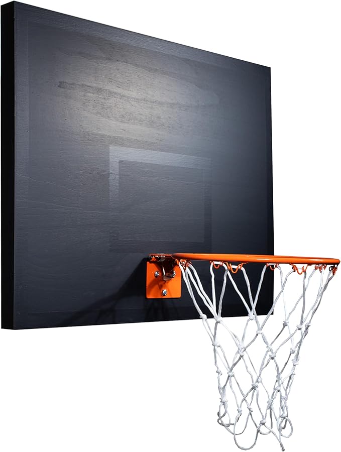CALIKIWIPROS Mini Basketball Hoop Set Pro League Decorative Solid Wood Wall Mount, Includes 9’ Hoop & 5 mini Basketballs, Classic Look with Colors Matching Some pro Teams.