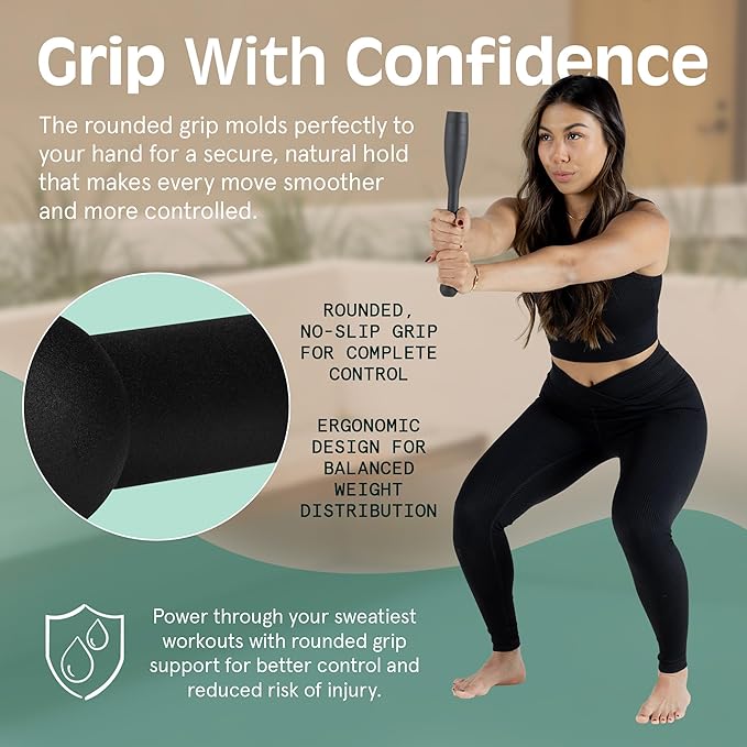 Retrospec Grip Steel Club Strength Training, Rehabilitation, Stretching, Conditioning and Rotational Training - 5, 10, 15lb Options for Women & Men