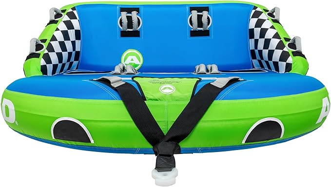 Airhead Mable Inflatable Towable Tube, 1-4 Rider Models, Dual Tow Points, Full Nylon Cover, EVA Foam Pads, Patented Speed Valve, Boat Tubes and Towables