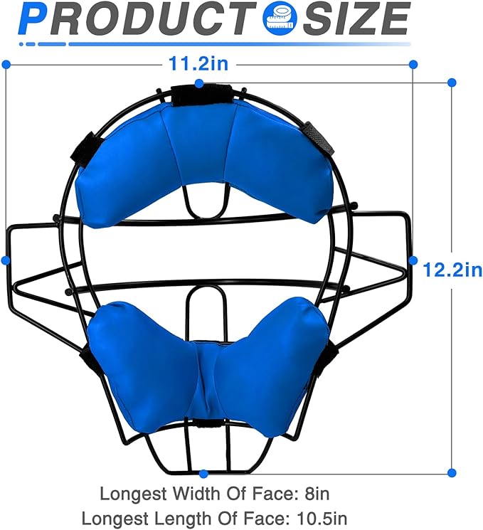 Baseball Catcher Mask Umpire Mask,Full-Face Protection Mask for Baseball,Lightweight Secure Fit Provides Maximum Protection and Comfort – Does Not Obstruct View