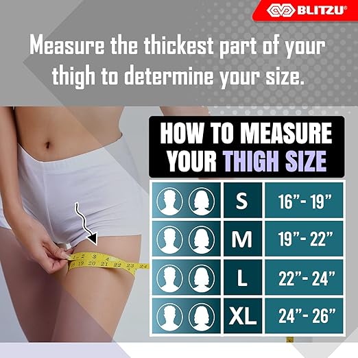 BLITZU Hamstring Compression Sleeve, Thigh Compression Sleeve for Women and Men, Upper Leg Brace for Groin, Sciatica & Quad Tendonitis, Wrap Support for Recovery, Running, Sports and Workout Pink L