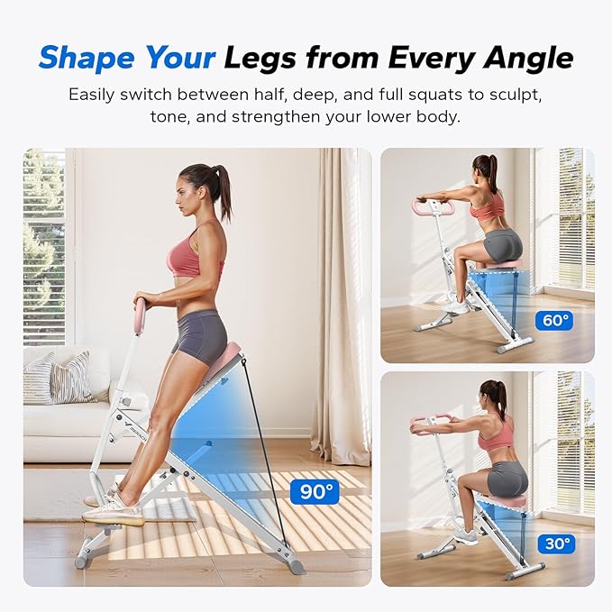 Squat Machine, MERACH R07 2 in 1 Squat Rowing Machine, Easy Setup & Foldable Exercise Equipment, Glute Trainer Machine, Glutes & Leg Home Workout Machine