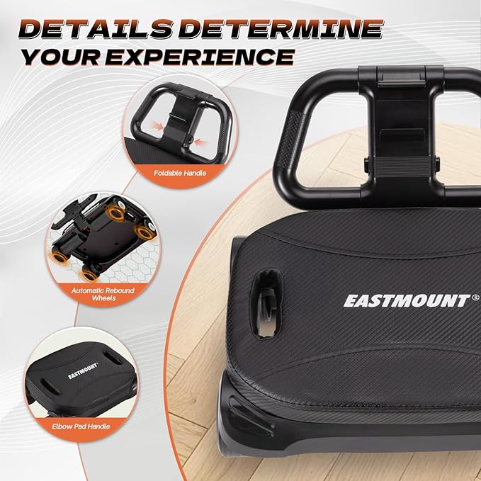 EAST MOUNT Ab Roller Wheel - Ab Roller with Elbow Support for Core Workout Belly Fat Automatic Rebound Abdominal Wheel for Women Men Home Gym Equipment