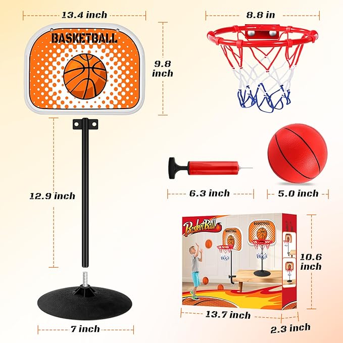 NZQXJXZ Indoor Basketball Hoop Mini Desktop Basketball Hoop Indoor, Tabletop Hoops Set with Two Balls and Suction Cup Mini Basketball Sets Toys for Desk Table Bedroom for Kids and Adults