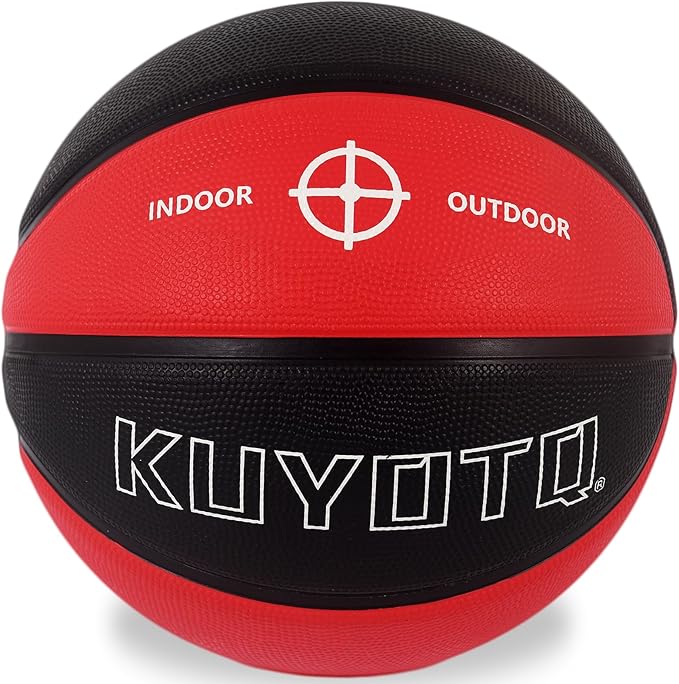 KUYOTQ Kids Toddler Youth Adult Size 3/4/5/6/7 Basketball 22/25.5/27.5/28.5/29.5" Thickened Rubber or Faux Leather Basketball for Boys Girls (Deflated)