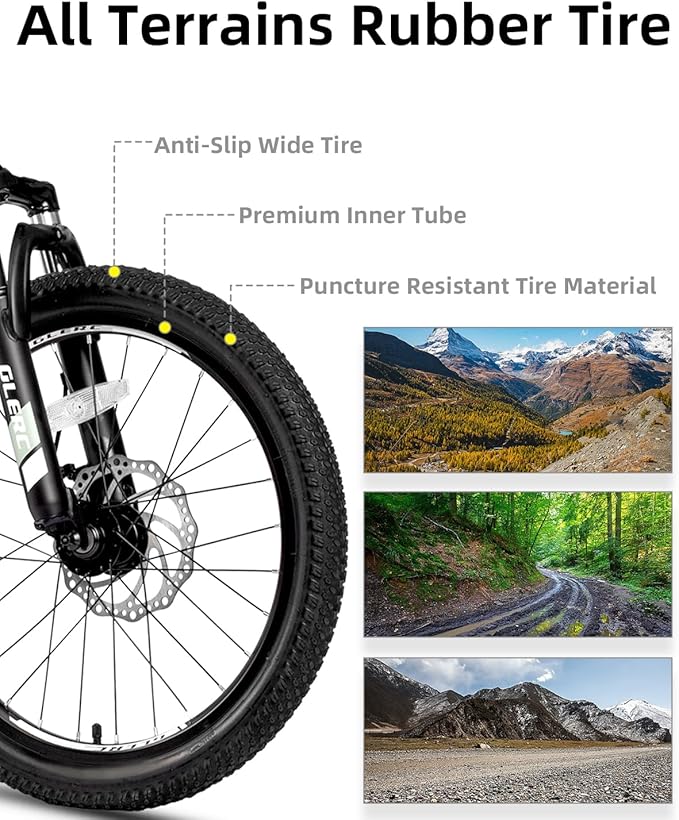 Glerc 20 24 Inch Kids Bike, Kids Mountain Bike for Boys and Girls Ages 6-14, 21-Speed Skyline Bicycle with Front Suspension and Disc Brakes, Multiple Colors