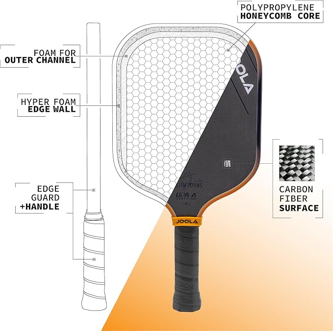 JOOLA 3S Pickleball Paddles – Raw Carbon Fiber Surface – Ben Johns Perseus, Hyperion, Scorpeus & Magnus Shapes – Elongated, Wide Body & Aero Curve Designs – 14mm/16mm Paddles – UPA-A Certified