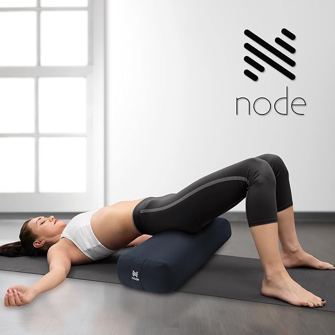 Yoga Meditation Cushion, 25" x 12" Rectangular Bolster with Organic Cotton Cover