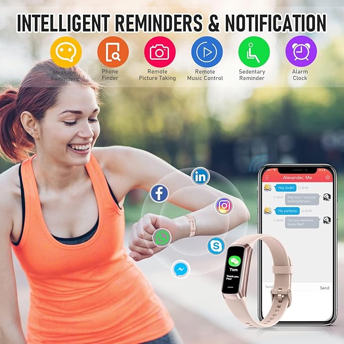 Fitness Tracker, Blood Pressure Watch with 24/7 Heart Rate, Step Counter for Walking, Step Trackers Activity Pedometer for Women Men Android iOS