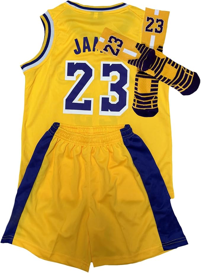 3PC Basketball Jersey Set for Youth Basketball Tank Top + Track Shorts+ Socks Set #24