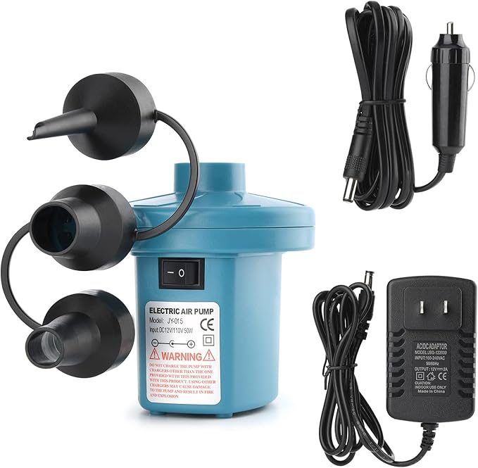 Bestrip Electric Air Pump, Air Pump for Inflatables Air Mattress Couch Pool Floats，Inflatables Boat Raft Toys, AC/DC Pump