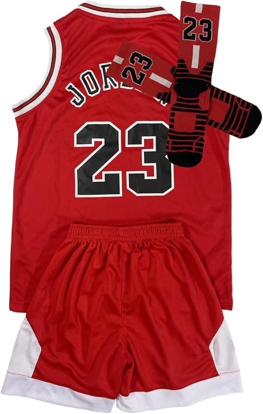 3PC Basketball Jersey Set for Youth Basketball Tank Top + Track Shorts+ Socks Set #24