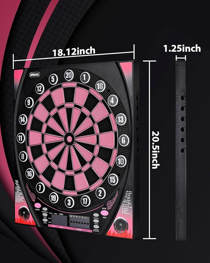 Electronic Dart Board with Bright Score Display, Multiple Games, and Durable Design-Perfect for Family Fun and Competitions-Includes Soft Tip with 12 Darts