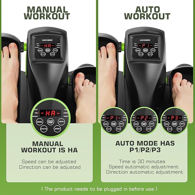 ANCHEER Under Desk Elliptical Machine, Electric Seated Pedal Exerciser, Mini Elliptical Machines for Seniors, LCD Display Monitor, Remote Control, Leg Exerciser for Home