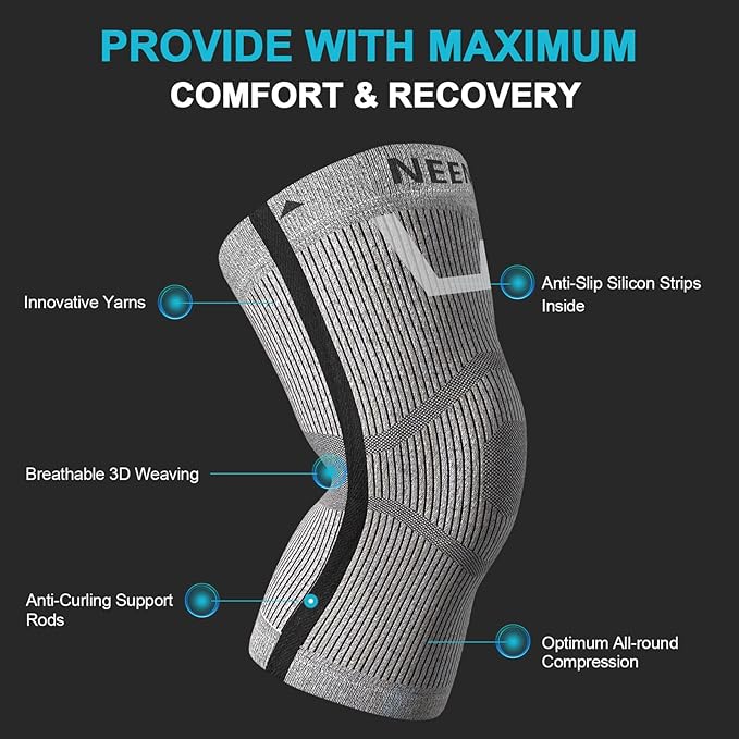NEENCA Knee Sleeve – Knee Braces for Knee Pain, Joint Pain Relief, Swelling, Inflammation Relief, and Circulation, Knee Support for Women and Men
