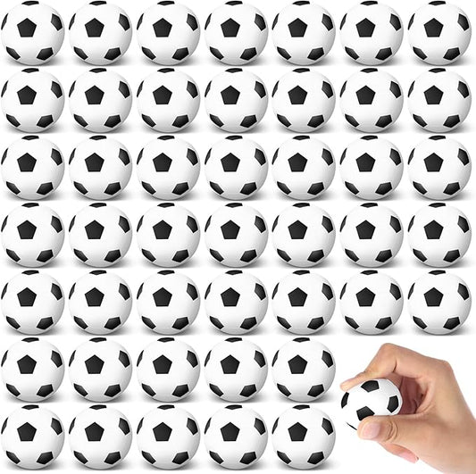 Blulu 64 Pcs Mini Soccer Stress Balls Bulk 1. 6 Inch Small Foam Balls for Kids Stress Relief Relaxation Soccer Party Favors Sport Team Gifts Party Bags Fillers Decoration School Carnival Reward