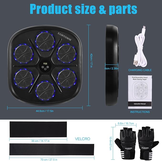 Music Boxing Machine,Boxing Music Machine with Boxing Gloves,Boxing Music Workout Machine,Smart Music Boxing Machine,Boxing Wall Target,9-Level Modes Adjustment (2024Upgrade_Boxing)