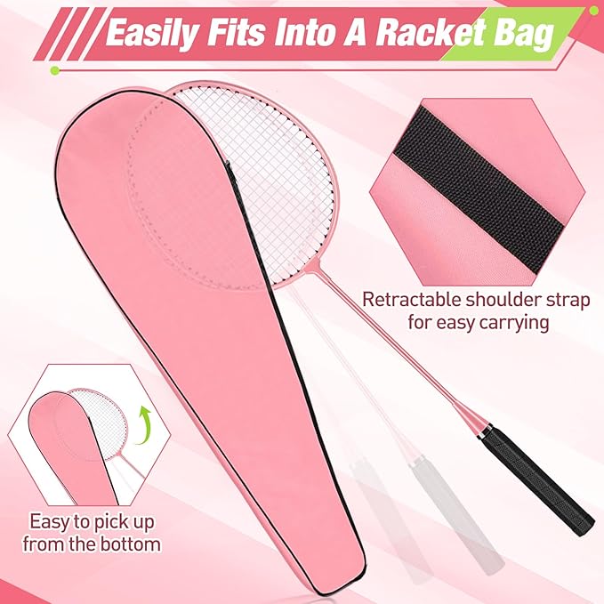 6 Packs Badminton Rackets Set Include 6 Lightweight Rackets 12 Nylon Plastic Shuttlecocks 3 Carrying Bags for Summer Outdoor Backyard Games Sports Beginners Adults