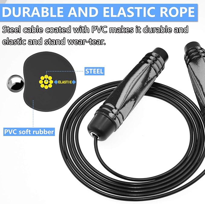 Speed Jump Rope Skipping - Blazing Fast Jumping Ropes - Endurance Workout for Boxing, MMA, Workout Equipment Martial Arts or Just Staying Fit Adjustable for Men, Women and Children