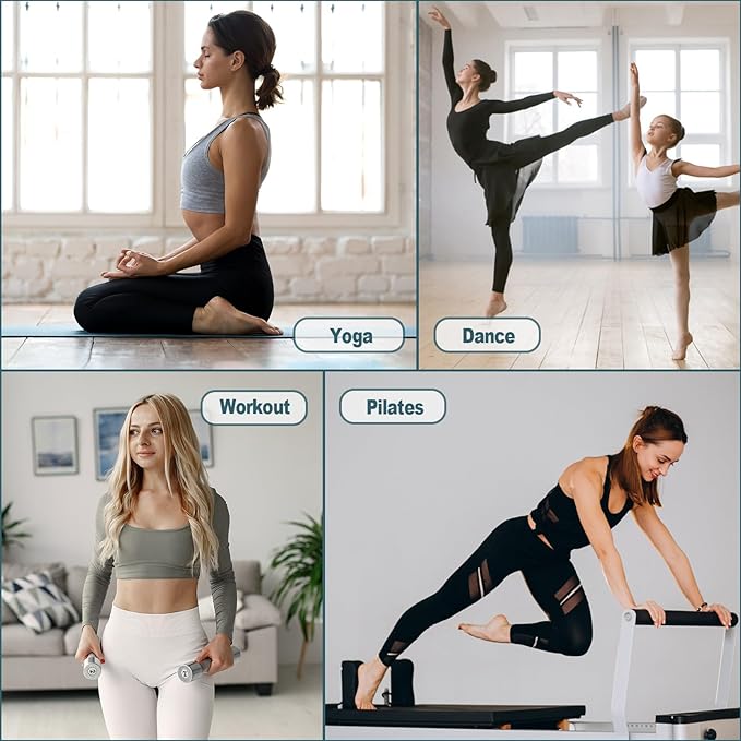 BONANGEL Pilates Socks with Grips for Women, 3 Pairs Womens Grippy Yoga Ballet Barre Hospital Gym Athletic Socks