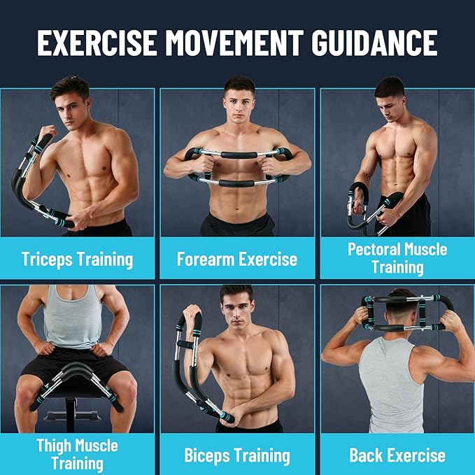 Twister Arm Trainer with 4 Springs, 30-120lb Adjustable 6 Resistance Levels Twister Arm Chest Exerciser, Portable Chest Workout Equipment for Men & Women, Enhancing Upper Body Muscle (Yellow)