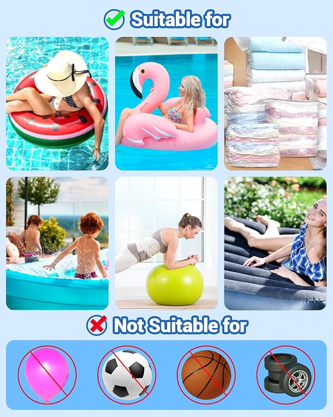 Dr.meter Air Pump for Inflatables, Rechargeable 4000mAh Battery Air Mattress Pump - Portable Quick-Fill Inflator Deflator for Outdoor Camping Inflatable Pool Float Boat Raft Yoga Ball Swim Ring Airbed