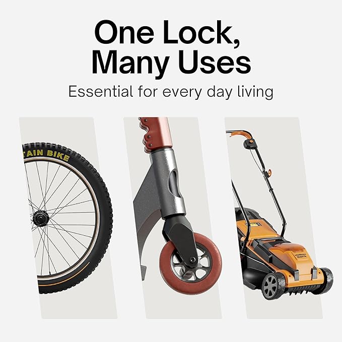 Light Bike Cable Lock Combination,4 Digit,4ft Long Resettable Combination High Security Bicycle Lock for Scooter, Mountain Bike,Kids Bike Lock,Vinyl-Coated Anti-Theft 5/16 in Diameter