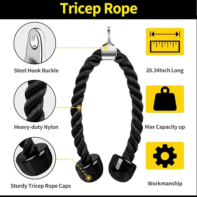 Cable Machine Attachment, LAT Pulldown Attachments, Home Gym Accessories, Triceps Pull Down Attachment