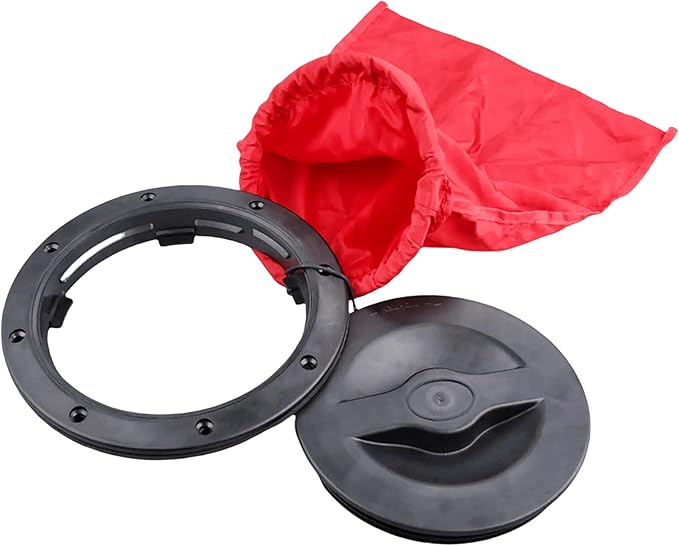 6/8/9 Inch Round Hatch Cover Deck Plate ABS Accessories Hatch Cover with Red Waterproof Bag for Kayak Boat Fishing Rigging
