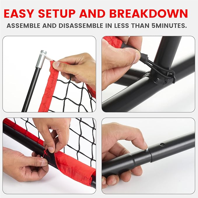 8ft Football Nets with 4 Target Pockets for Improving Accuracy Throwing