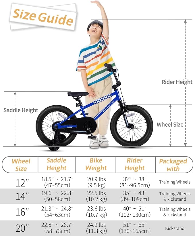BMX Style Kids Bike for 2-8 Years Old Boys Girls Toddlers 12 14 16 Inches Bicycle with Training Wheels Coaster Brake, Multiple Color