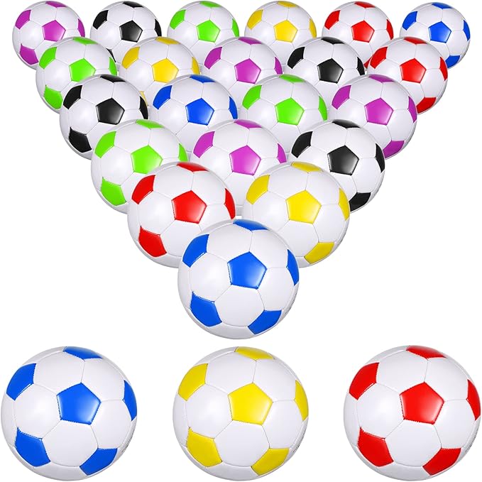 HyDren 24 Pack Soccer Balls Bulk with Pump Official Outside Christian Charity Donation Sport Soccer Balls Gifts for Teens Adults