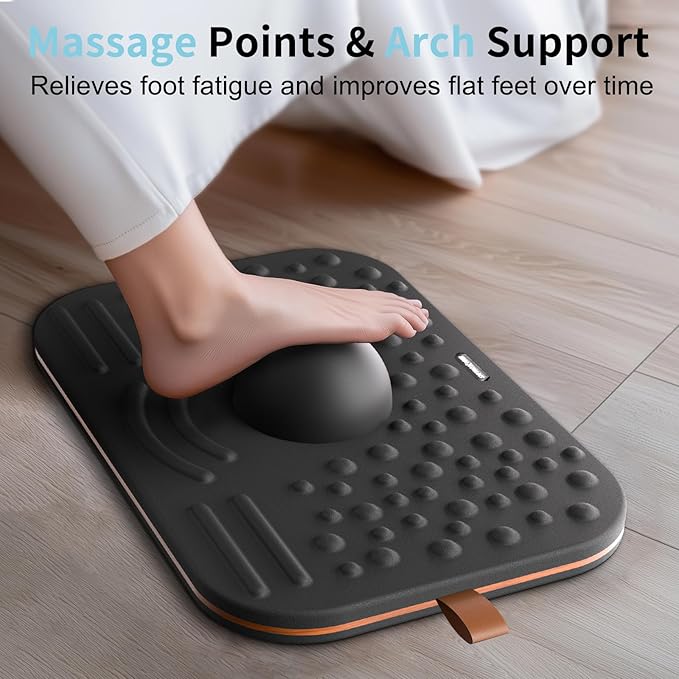 Balance Board For Standing desk|2-in-1 Dual-Sided Balance trainer & Anti-Fatigue Standing Mat| 360-Degree Wobble Board For Home Gym,Office