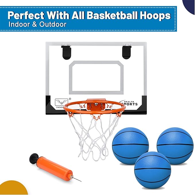 6 Inch Mini Basketballs for Toddlers Kids Teenagers, 6 Pack 6" Basketball Set with Pump Durable PVC Basketballs for Mini Over Door Hoop Pool Beach Balls for Swimming Pool, Indoors, Outdoors